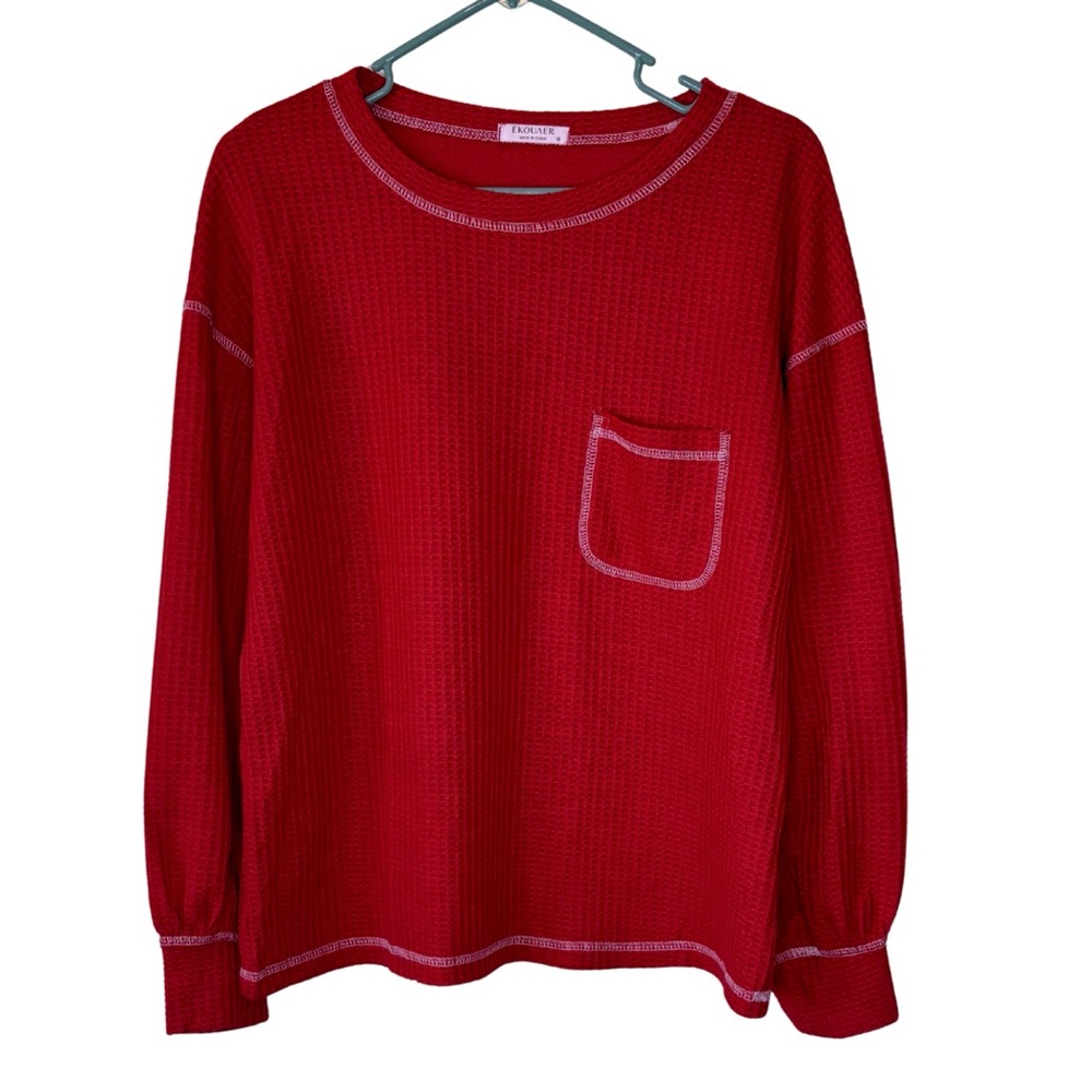 3/$20 Ekouaer Red Long Sleeve Knit Shirt